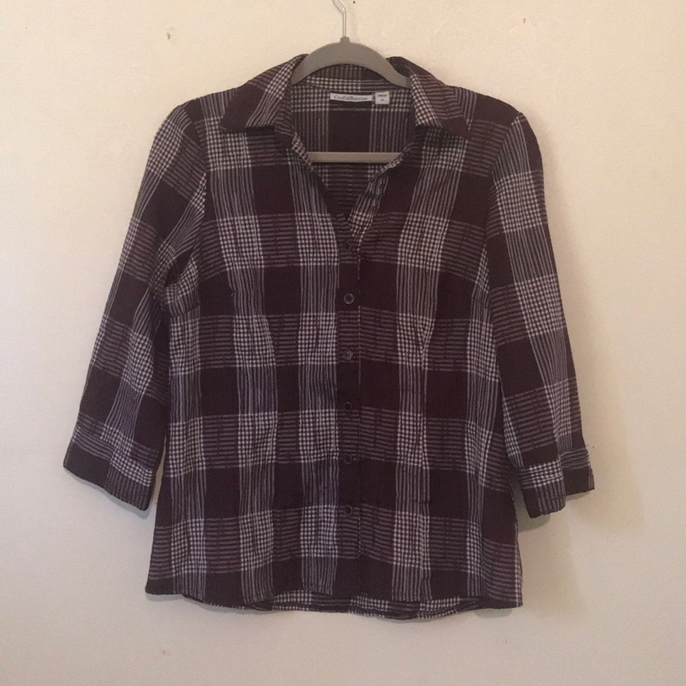 Croft &Barrow purple plaid shirt